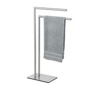 Wenko Porte-serviettes sur pied Recco – inox satiné, plaque lourde, 2 barres 40 cm – 48×80,5×20 cm