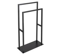 WENKO Porte-serviettes Rivaltana Portemanteau sur pied Acier inoxydable noir