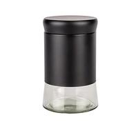 WENKO Pot de conservation en verre Boga, contenance 600 ml, boîte Black Outdoor Kitchen avec couvercle en plastique à visser en acier inoxydable et verre, pour conserver des condiments, Ø 9 x 15 cm