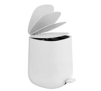 WENKO Poubelle 5L Poubelle à pédale pour cosmétiques Poubelle Soft Close Davos blanche