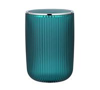 WENKO Poubelle à couvercle basculant Agropoli L Pétrole, 5,5 litres, en matière plastique et surface givrée, Ø 19 x 27 cm
