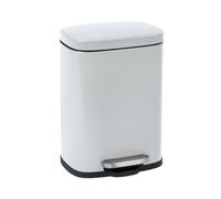 WENKO Poubelle à pédale Leno Easy-Close blanc Poubelle à pédale avec système d'abaissement automatique Blanc