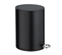 WENKO Poubelle à pédale Monza Easy-Close Noir Mat Acier INOX Poubelle cosmétique, Poubelle avec système d'abaissement Automatique Noir