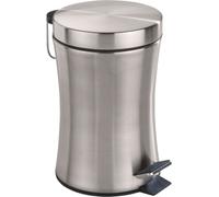 WENKO Poubelle à pédale Poubelle 3 L Cosmétiques Salle de bains Cuisines Acier inox Argent PIENO WC