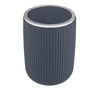 WENKO Poubelle avec couvercle basculant Agropoli S bleu foncé 2 litres, poubelle pour salle de bain, poubelle en plastique de haute qualité et à la surface structurée, sans BPA, Ø 14,5 x 20 cm
