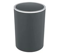 WENKO Poubelle avec couvercle basculant Inca, contenance 5 litres, pour WC invités, salle de bain, en plastique sans BPA, Ø 18,5 x 25,5 cm, anthracite