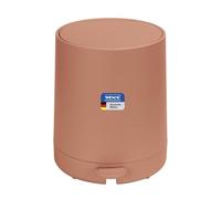 WENKO poubelle cosmétique à pédale Mod Fablo en plastique avec revêtement Soft-Touch, poubelle salle de bain 5 L, fermeture Easy-Close, bac amovible, pour salle de bain, cuisine, bureau, marron mate