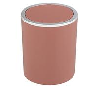 WENKO Poubelle cosmétique avec couvercle basculant Inca, contenance 2 litres, poubelle pour WC invités, salle de bain, cuisine, petite poubelle en plastique sans BPA, Ø 14 x 16,8 cm, rose ancien