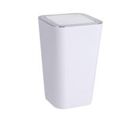 WENKO Poubelle Salle de Bain couvercle oscillant Candy | Poubelle à Couvercle basculant | Plastique haut de gamme| 6L | 18x28,5x18cm | Blanc
