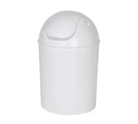 WENKO Poubelle Salle de Bain Economic Blanc, Petite Poubelle Salle de Bain 6L, 20x30x20 cm