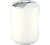 WENKO Poubelle Salle de Bain, Mini Poubelle Salle de Bain, couvercle basculant, Brasil S, capacité 2L, plastique PET, Blanc