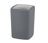 WENKO Poubelle Salle de Bain, Poubelle à Couvercle, 8.5L, Barcelona, Anthracite, Plastique incassable, 20,5x28,5x20,5 cm