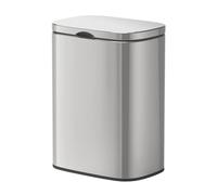 WENKO Poubelle Sare murale | 5 litres | Fermeture automatique | Montage Sans Perçage TURBOLOC® ou vis | Seau intérieur amovible inclus | Compacte et Élégante | 21,5x29,5x19cm | Inox brillant
