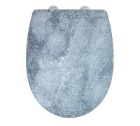 WENKO Premium abattant Cement Surface avec Relief Abattant WC avec système d'abaissement Automatique, Fixation hygiénique Fix-Clip Multicolore