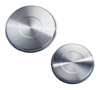 WENKO Protection Cuisinière électrique, couvre plaque en acier, Lot de 4, Acier inox, ø16 et 20 cm, mat