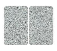 WENKO Protection plaque de cuisson, couvre plaque de cuisson en verre ""Granit"", Lot de 2, verre trempé, 30x52 cm, multicolore