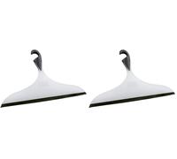 WENKO Raclette de Douche, raclette Salle de Bain, avec Crochet de Suspension, XL, L34 cm, Loano, Noir (Lot de 2)