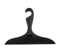 WENKO Raclette de douche Loano – 23x17 cm noire, avec crochet pour miroirs et carreaux