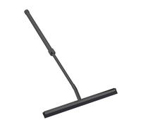 WENKO Raclette douche télescopique noire | Essuie-glace de douche en acier inoxydable avec double lèvre pour un nettoyage efficace de la salle de bain | Dimensions 26 x 37-59 x 3 cm | Noir