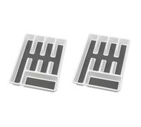 WENKO Range-couverts antidérapant - Insert pour couverts, pour tiroirs, Polypropylène, 26.5 x 5 x 36.5 cm, Blanc (Lot de 2)