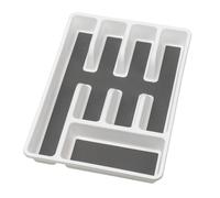 WENKO Range-Couverts antidérapant - Insert pour Couverts, pour tiroirs, Polypropylène, 26.5 x 5 x 36.5 cm, Blanc