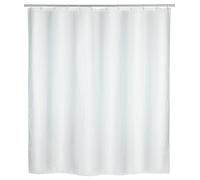 WENKO Rideau de Douche antimoisissure Palais | Revêtement antibactérien et Hydrofuge | Lavable en Machine à 30° | 12 Anneaux Rideau de Douche Blanc Inclus | Polyester | 180x200 cm | Blanc