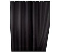 Wenko – Rideau de douche PLAIN 20043100 – 180 x 200 cm Polyester Noir, antimoisissure, base lestée