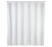 WENKO Rideau de douche Blanc anti-moisissure 120 x 200 cm Antibactérien, lavable, avec 8 anneaux pour rideau de douche Blanc
