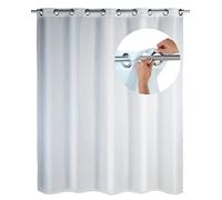 WENKO Rideau de Douche Comfort Flex Blanc | Rideau de Douche en Polyester recyclé | Imperméable et Lavable à 30°C | Anti-moisissure | Dimensions 180 x 200 cm | Écologique et sans Plomb
