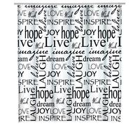 WENKO Rideau de Douche Live, Rideau en Film Plastique recyclé PEVA, pour Douche et Baignoire, imperméable, 180 x 200 cm, 12 Anneaux Inclus