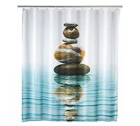 WENKO Rideau de douche baignoire anneaux MEDITATION 180x200 cm lavable