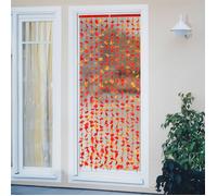 WENKO Rideau de Porte Plante artificielle | Protection insectes et Brise Vue | Bande adhésive | Feuille Automne | Rouge | 90x190cm