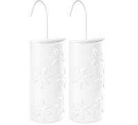 WENKO Saturateur avec motif Fleurs - Humidificateur de locaux avec décoration florale pour le radiateur, Céramique, 9 x 19.5 x 4 cm, Blanc (Lot de 2)