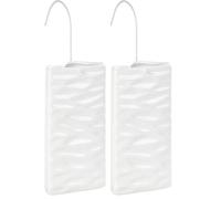 WENKO Saturateur avec motif Vagues - Humidificateur de locaux avec structure de vagues pour radiateurs à ailettes, Céramique, 9 x 19.5 x 4 cm, Blanc