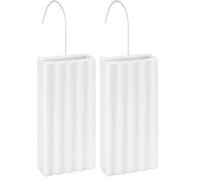 WENKO Saturateur Lignes - Humidificateur de locaux avec structure pour le radiateur, Céramique, 9 x 19.5 x 4 cm, Blanc (Lot de 2)