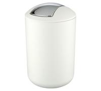 WENKO Seau à couvercle basculant Brasil blanc 6,5 L Poubelle Salle de bain WC Cuisine Cosmétique