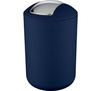 WENKO Seau à couvercle basculant Brasil bleu foncé 6,5 L Poubelle Déchets Cosmétiques Salle de bain Cuisine