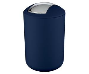 WENKO Seau à couvercle basculant Brasil bleu foncé 6,5 L Poubelle Déchets Cosmétiques Salle de bain Cuisine