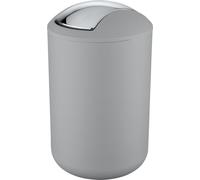 WENKO Seau à couvercle basculant Brasil gris 6,5 L Poubelle Cosmétiques Déchets Salle de bain WC Cuisine