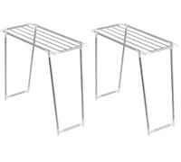 WENKO Séchoir à Linge Mod. Profi Single | Étendoir à Linge INOX Pliable et Compact pour intérieur et extérieur | Charge maximale 10 kg | Dimensions 87 x 79 x 39 cm | Couleur Argent Mat (Lot de 2)