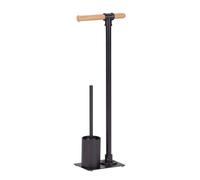 Garniture de WC sur pied Forli de WENKO, avec porte-rouleau et brosse WC, noir, acier/bambou