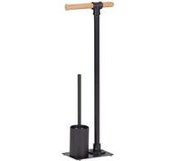 Garniture de WC sur pied Forli de WENKO, avec porte-rouleau et brosse WC, noir, acier/bambou