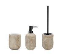 WENKO Set d'accessoires de Salle de Bain Florio, 3 pièces Surface structurée Beige