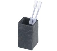 Wenko Gobelet porte-brosses à dents Slate Rock Polyrésine Gris anthracite 6,4x10,5x6,4 cm