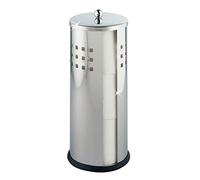WENKO Stockeur Papier WC Ancona Acier INOX, Acier Inoxydable, 13 x 34 x 13 cm, Brillant