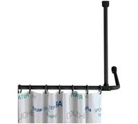 WENKO Support de plafond pour barre de douche 57 cm – Aluminium, 2/2,5 cm, fixations incluses, noir