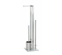Wenko Support brosse WC et porte-rouleau - 20 x 12 x 70 cm - Inox