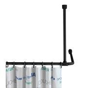 WENKO Support de plafond pour barre de douche 57 cm – Aluminium, 2/2,5 cm, fixations incluses, noir