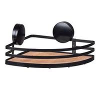 Wenko - Support mural angulaire Static-Loc collection Alba pour salle de bain - Noir et bois - Alba Noir G