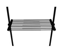 WENKO Surface de rangement téléscopique supplémentaires HERKULES | Rayon étagère à vêtement extensible | Dressing sur mesure | Supporte 20kg | acier| 73-120x42,5x4cm | Noir